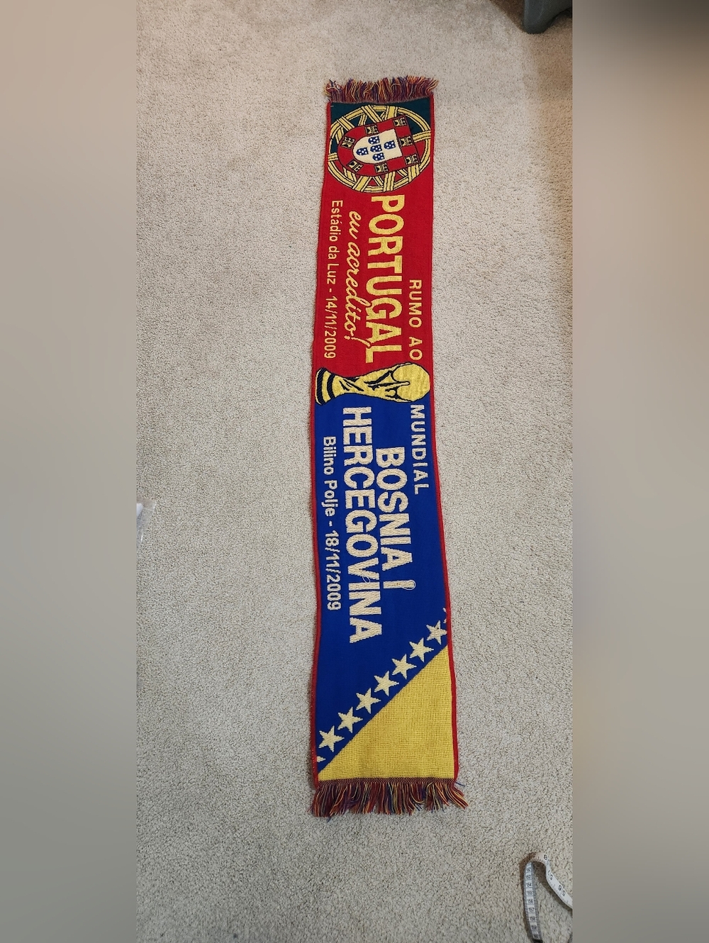 Portugal vs Bosnia & Herzegovina World Cup Scarf VINTAGE COLLECTIBLE BOSNA